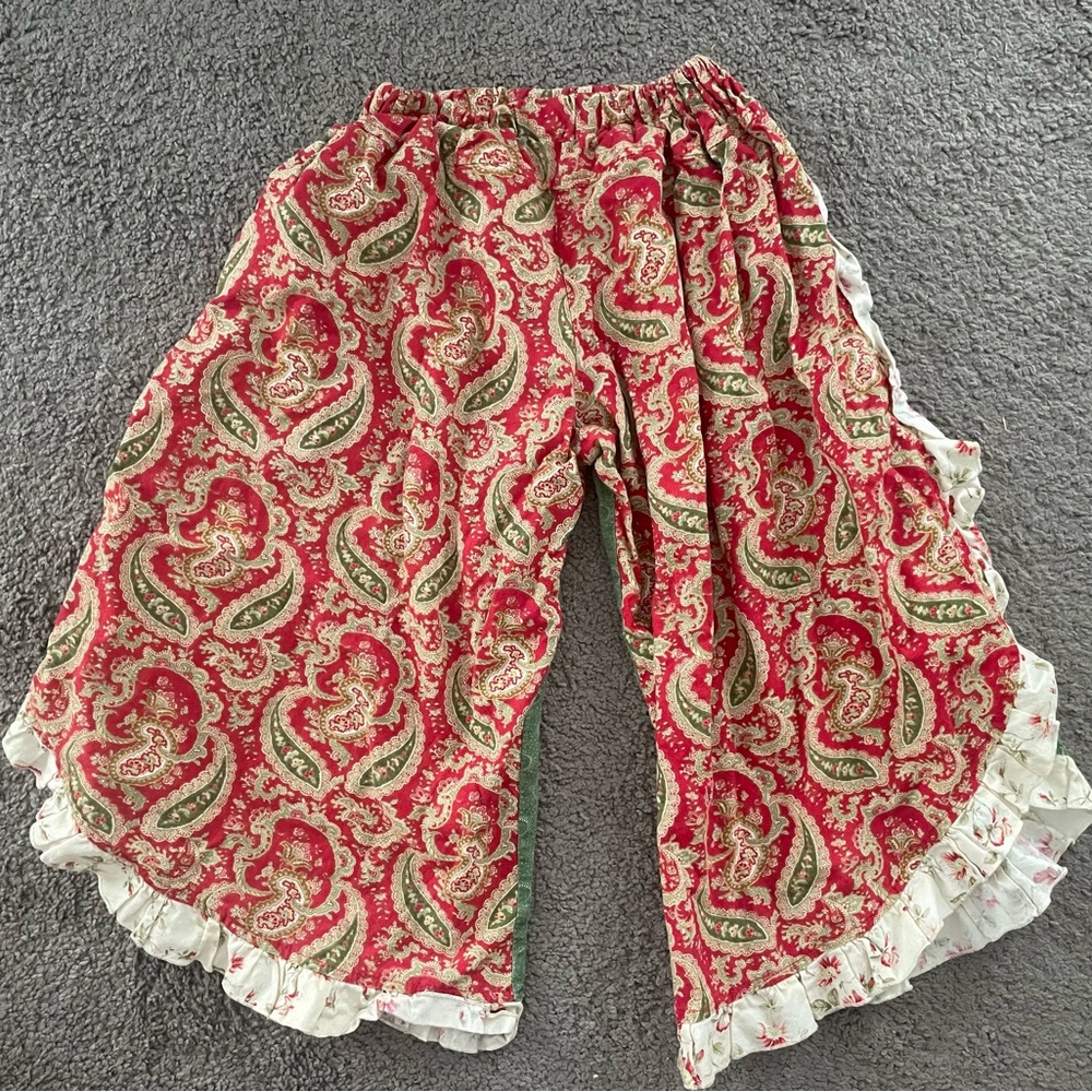 Paisley Ruffle Toddler Wide-Leg Bottoms
